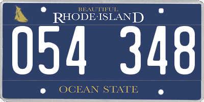 RI license plate 054348