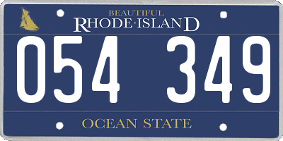 RI license plate 054349
