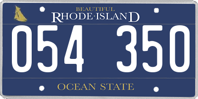 RI license plate 054350