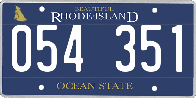 RI license plate 054351