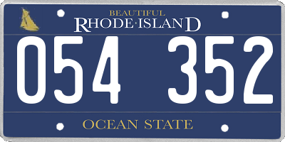RI license plate 054352