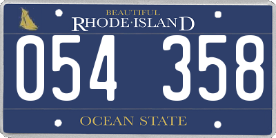 RI license plate 054358