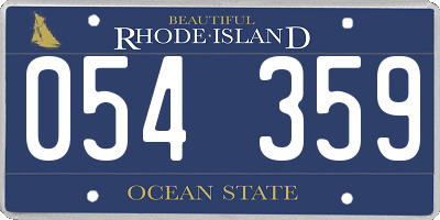 RI license plate 054359