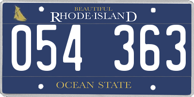 RI license plate 054363