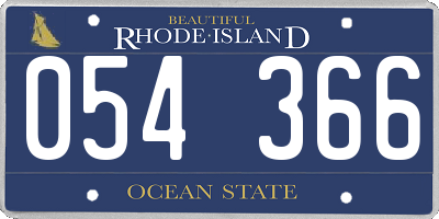 RI license plate 054366