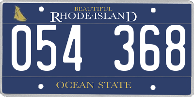 RI license plate 054368