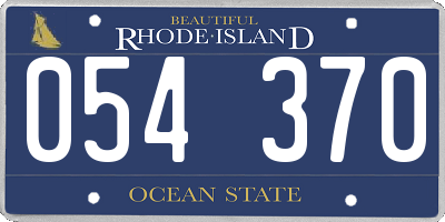 RI license plate 054370