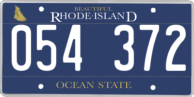 RI license plate 054372