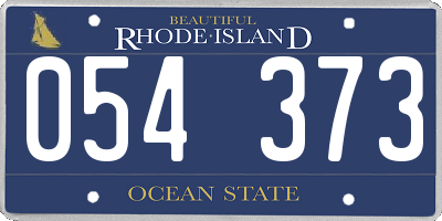 RI license plate 054373