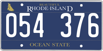 RI license plate 054376