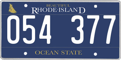 RI license plate 054377