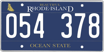 RI license plate 054378