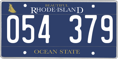 RI license plate 054379