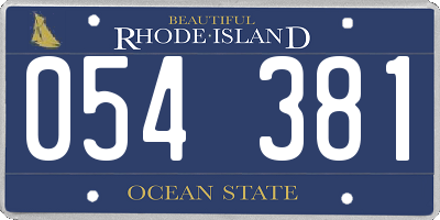 RI license plate 054381