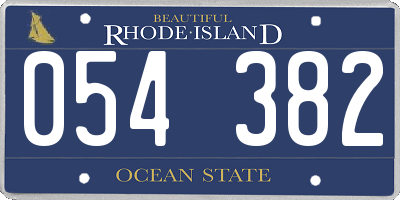 RI license plate 054382