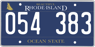 RI license plate 054383