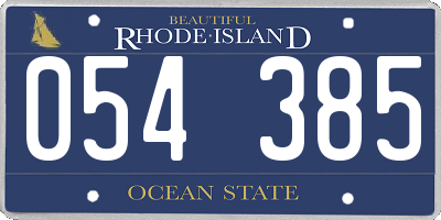 RI license plate 054385