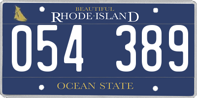RI license plate 054389