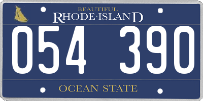 RI license plate 054390