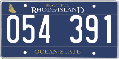 RI license plate 054391