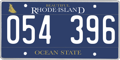 RI license plate 054396