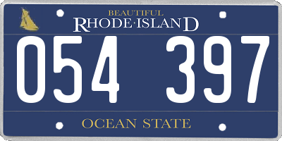 RI license plate 054397
