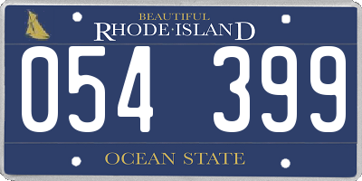 RI license plate 054399