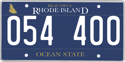 RI license plate 054400