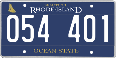 RI license plate 054401