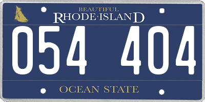 RI license plate 054404
