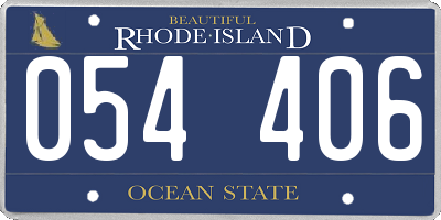 RI license plate 054406
