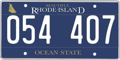 RI license plate 054407