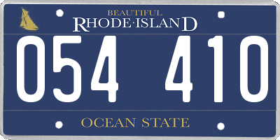 RI license plate 054410