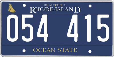 RI license plate 054415