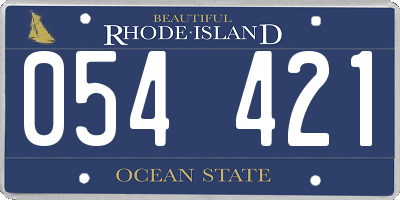 RI license plate 054421