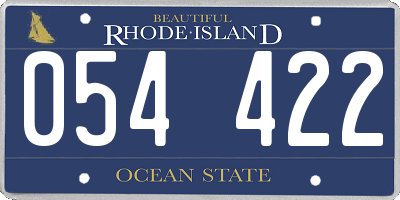 RI license plate 054422