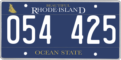 RI license plate 054425