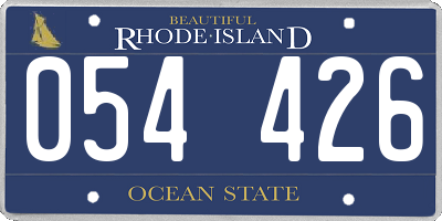 RI license plate 054426