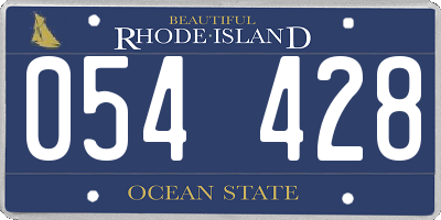 RI license plate 054428