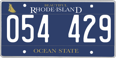 RI license plate 054429