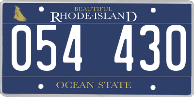 RI license plate 054430