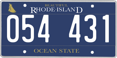 RI license plate 054431