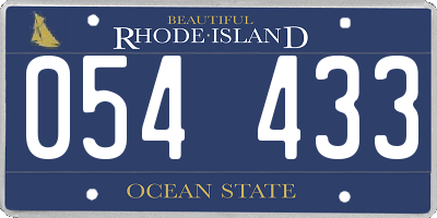 RI license plate 054433