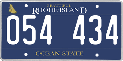 RI license plate 054434