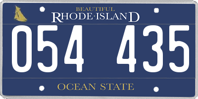 RI license plate 054435