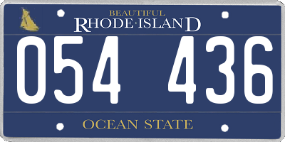 RI license plate 054436