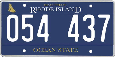 RI license plate 054437