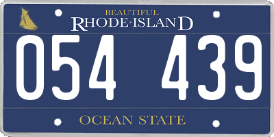 RI license plate 054439