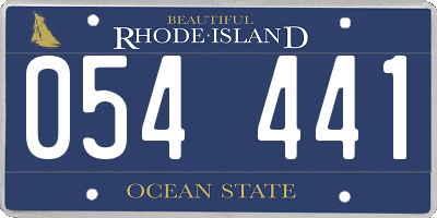 RI license plate 054441