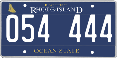 RI license plate 054444